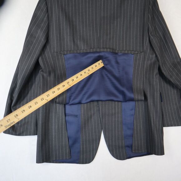 Charles Tyrwhitt 2 Piece Pinstriped Suit Men's 42L Pants 35x31 100% Wool Gray - Picture 10 of 16